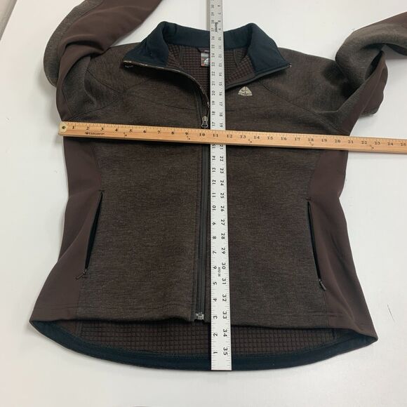 Nike ACG Jacket Womens M Medium Wool Blend Brown Full Zip Microfleece Lined - Picture 7 of 12